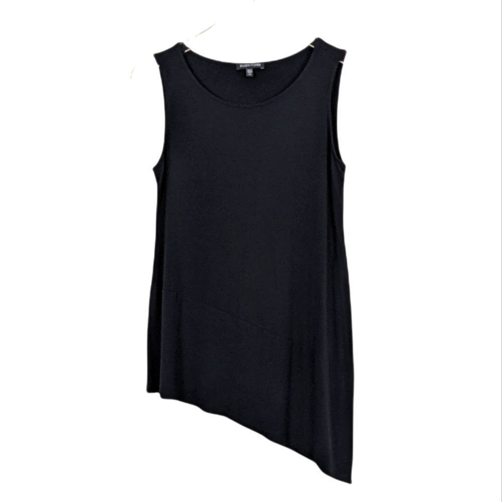 Eileen Fisher Black Sleeveless Tunic Top Women's XS - Picture 2 of 9